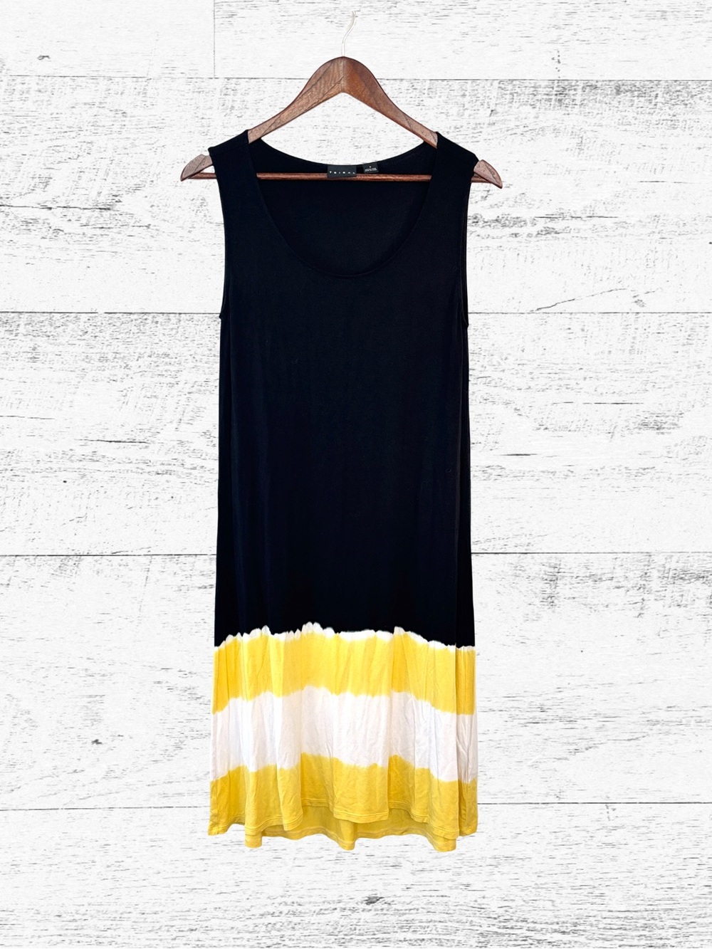 Tribal Black and Yellow Sheath Midi Dress